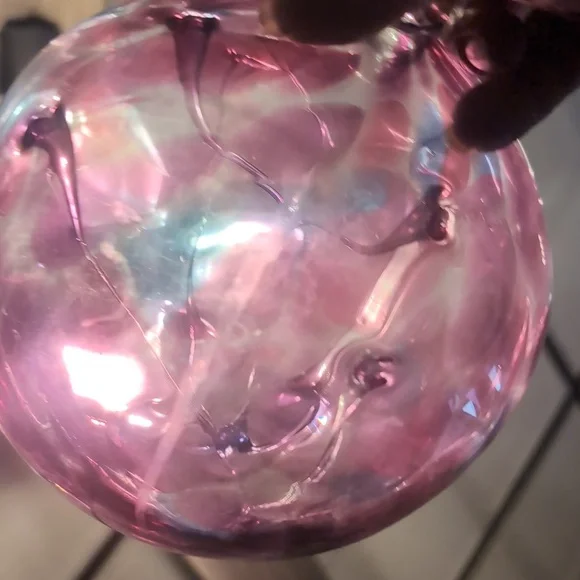 Hand blown Glass Witch's Ball Purple - Picture 5 of 5